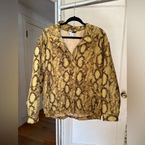 vintage 80s silk snakeskin bomber jacket small medium